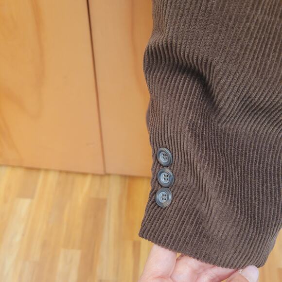 Cianni Cellini Corduroy Blazer Jacket 46R Brown Elbow Patch Lined Preppy Classic - Picture 4 of 16